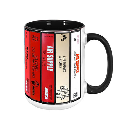 Air Supply Albums Cassette Collection Retro Accent Mug