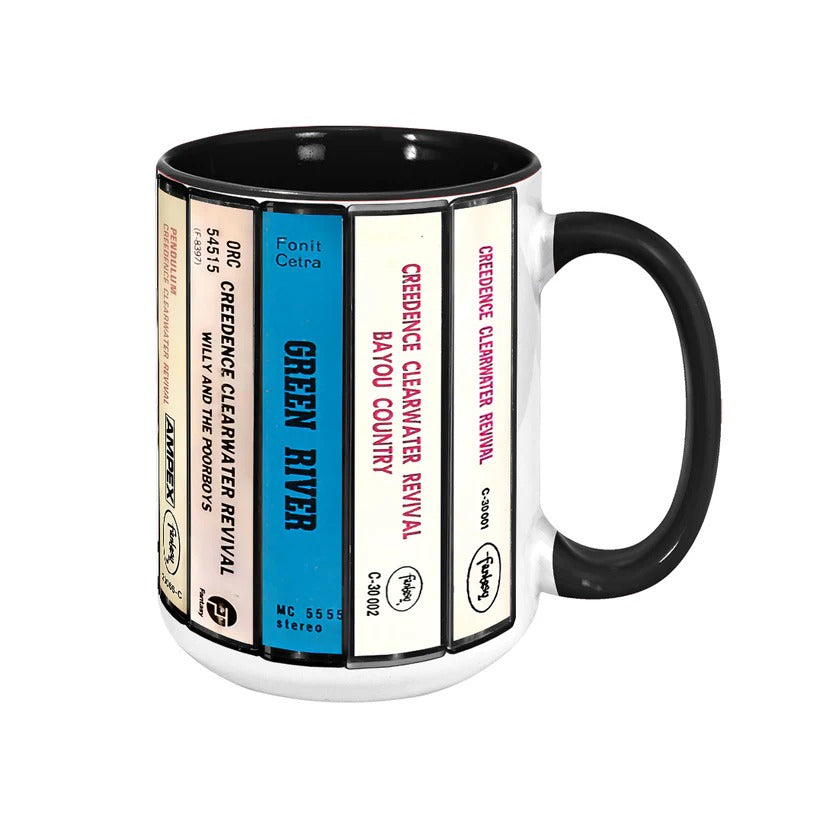 Creedence Clearwater Revival Albums Cassette Collection Retro Accent Mug