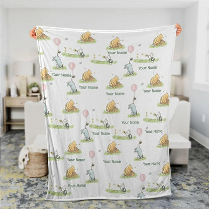 Personalized Donkey and Bear Blanket
