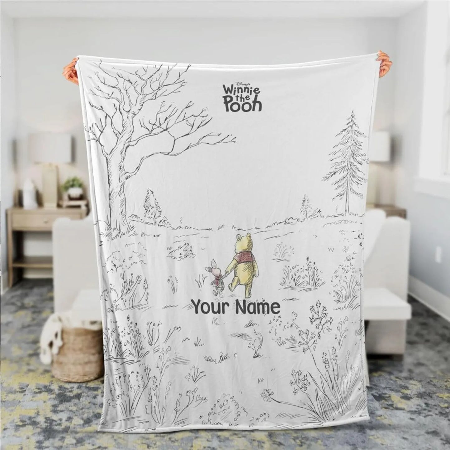 Personalized Pig and Bear Blanket