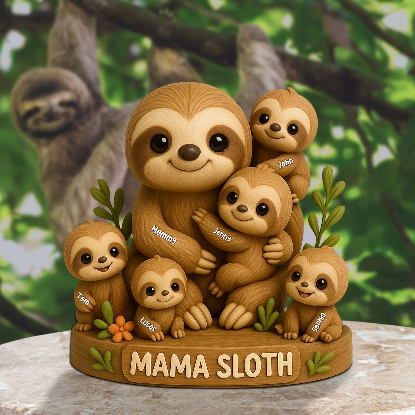 Personalized Christmas Gifts For Mom Plaque Mama Sloth