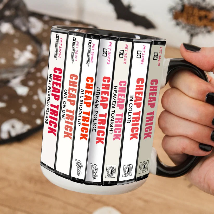 Cheap Trick Albums Cassette Collection Retro Accent Mug