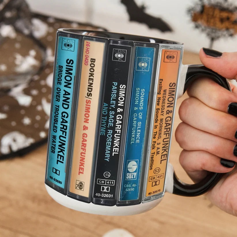Simon & Garfunkel Albums Cassette Retro Collection Accent Mug