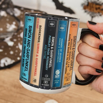 Simon & Garfunkel Albums Cassette Retro Collection Accent Mug