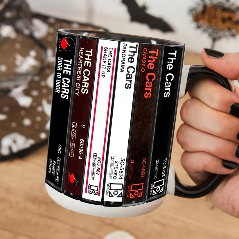 The Cars Albums Cassette Collection Retro Accent Mug