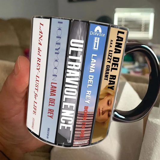 Lana Del Rey Albums Cassette Collection Retro Accent Mug