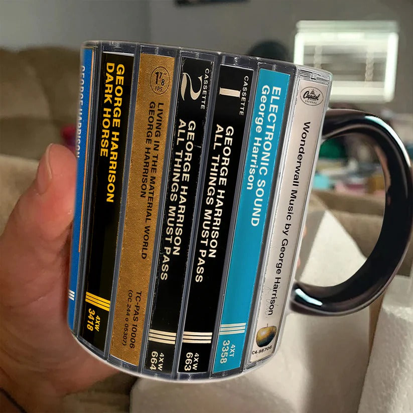 George Harrison Albums Cassette Retro Collection Accent Mug
