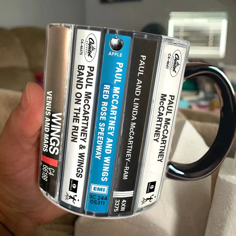 Paul McCartney Albums Cassette Retro Collection Accent Mug