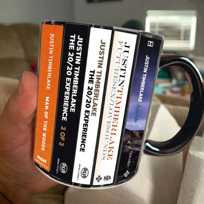 Justin Timberlake Albums Cassette Collection Retro Accent Mug