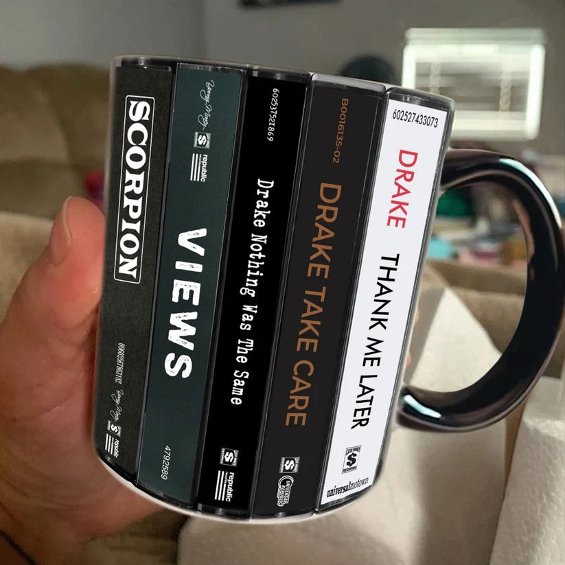 Drake Albums Cassette Collection Retro Accent Mug
