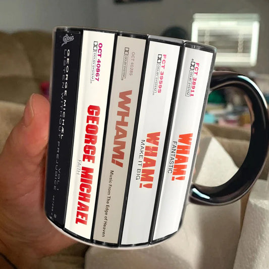 George Michael Albums Cassette Retro Accent Mug