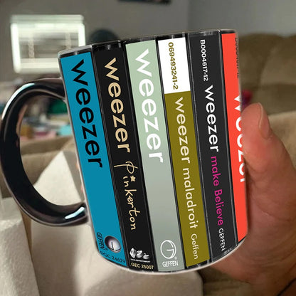 Weezer Albums Cassette Collection Retro Accent Mug