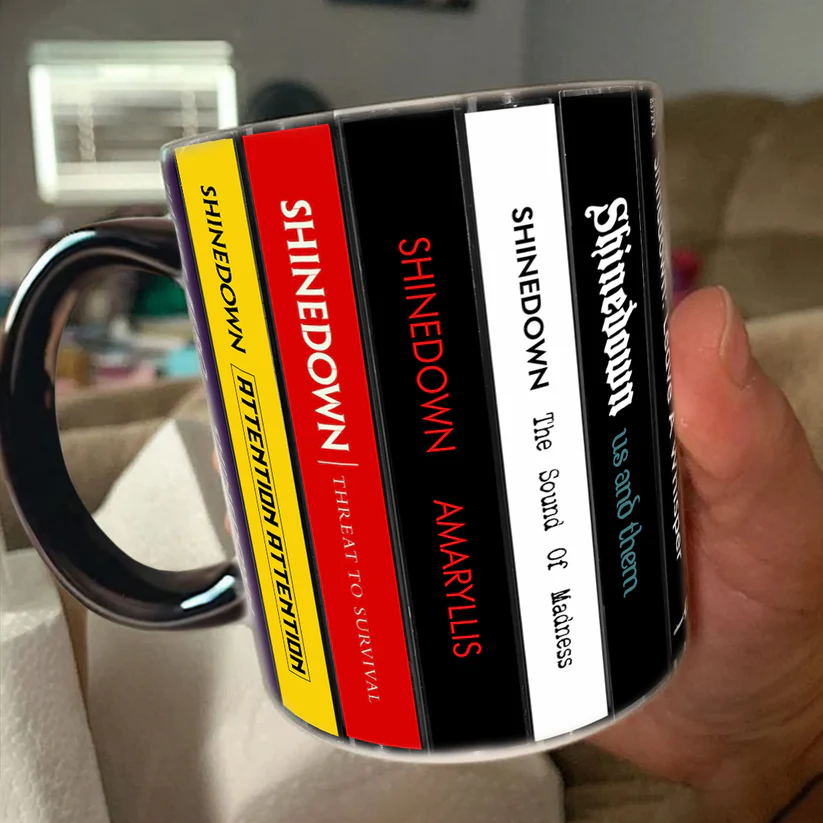 Shinedown Albums Cassette Collection Retro Accent Mug