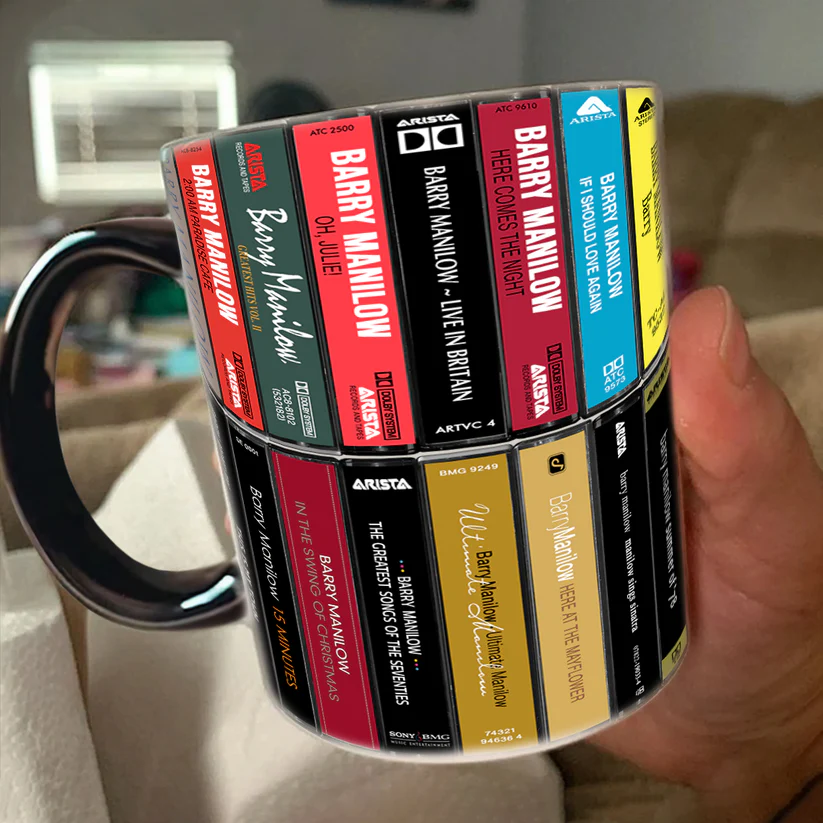 Barry Manilow Albums Cassette Collection Retro Accent Mug