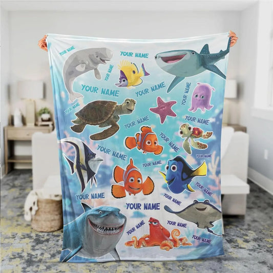 Personalized Finding Fish Blanket