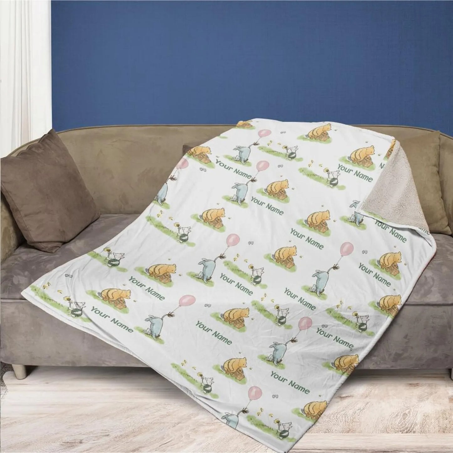 Personalized Donkey and Bear Blanket