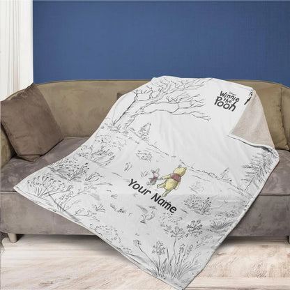 Personalized Pig and Bear Blanket