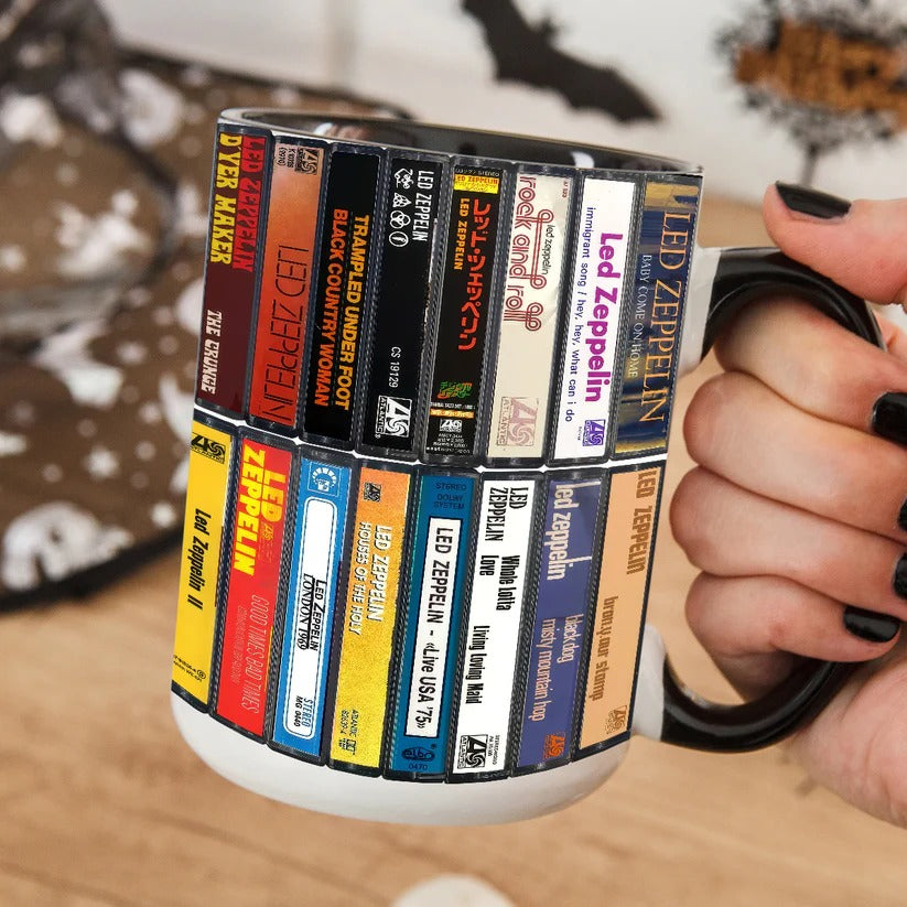 Led Zeppelin Albums Cassette Retro Collection Accent Mug