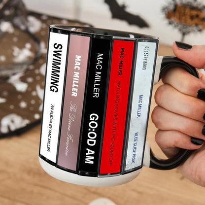 Mac Miller Albums Cassette Collection Retro Accent Mug