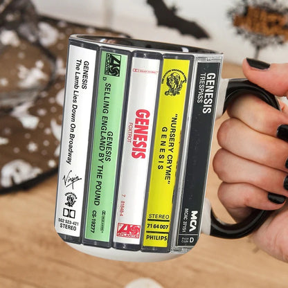 Genesis Albums Cassette Collection Retro Accent Mug