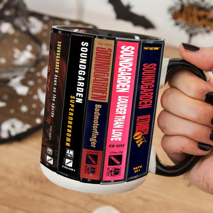 Soundgarden Albums Cassette Collection Retro Accent Mugs