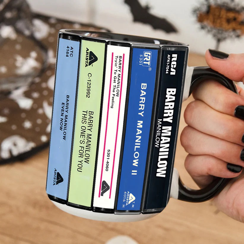 Barry Manilow Albums Cassette Retro Collection Accent Mug
