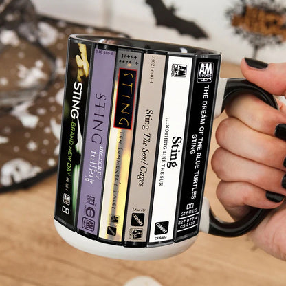Sting Albums Cassette Collection Retro Accent Mugs