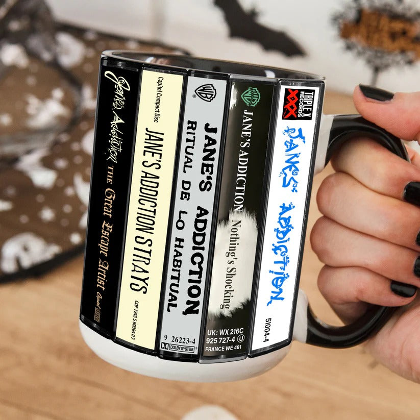 Jane's Addiction Albums Cassette Collection Retro Accent Mug