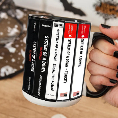 System Of A Down Albums Cassette Collection Retro Accent Mug