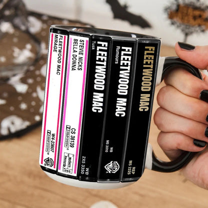 Stevie Nicks Albums Cassette Collection Retro Accent Mug