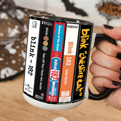 Blink-182 Albums Cassette Collection Retro Accent Mug