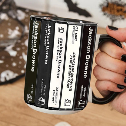 Jackson Browne Albums Cassette Retro Collection Accent Mug