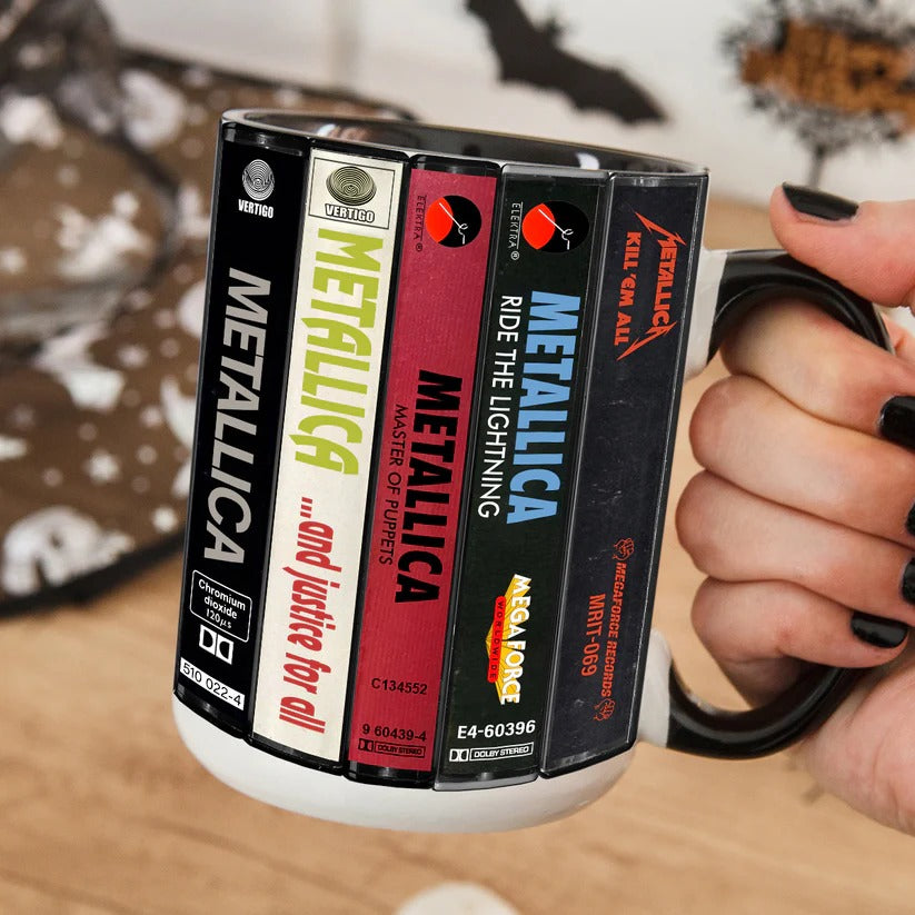 Metallica Albums Cassette Collection Retro Accent Mug