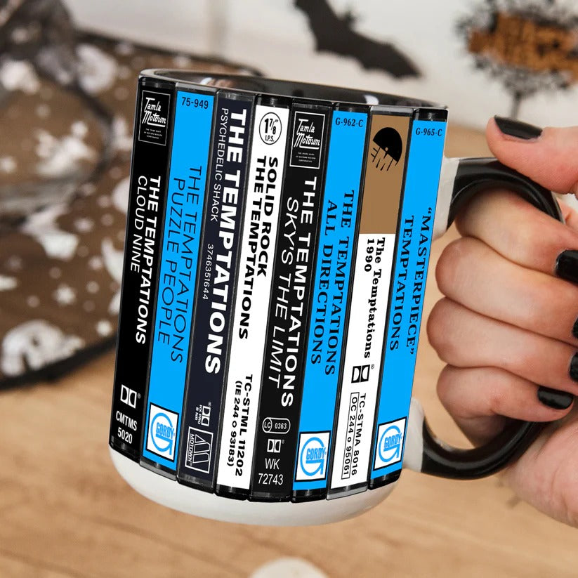 The Temptations Albums Cassette Collection Retro Accent Mug