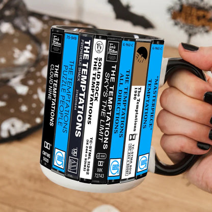 The Temptations Albums Cassette Collection Retro Accent Mug