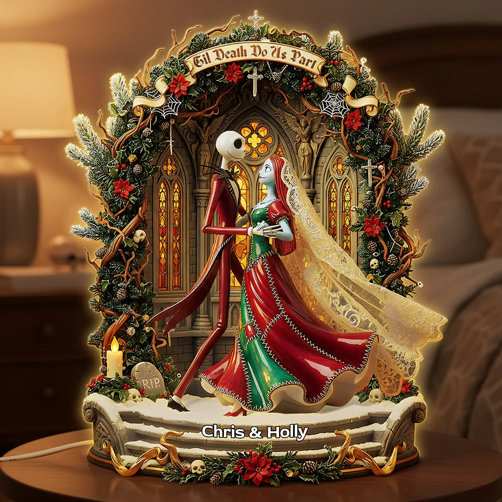 Gothic Dancing Couple, Personalized Gifts For Couple Acrylic Light Box