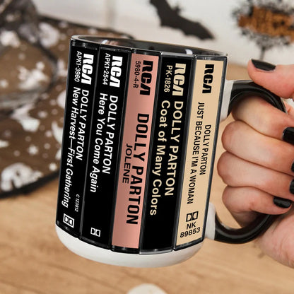 Dolly Parton Albums Cassette Retro Collection Accent Mug