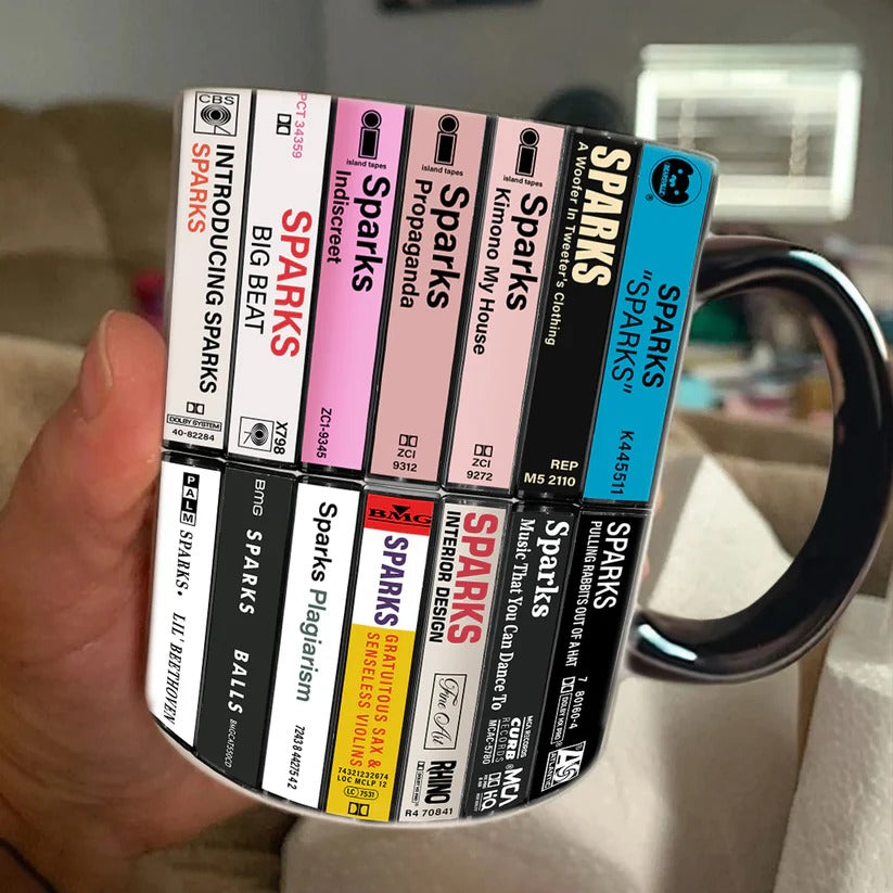 Sparks Albums Cassette Collection Retro Accent Mug