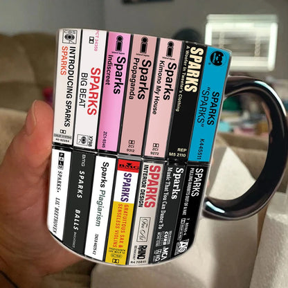 Sparks Albums Cassette Collection Retro Accent Mug