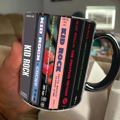 Kid Rock Albums Cassette Collection Retro Accent Mug