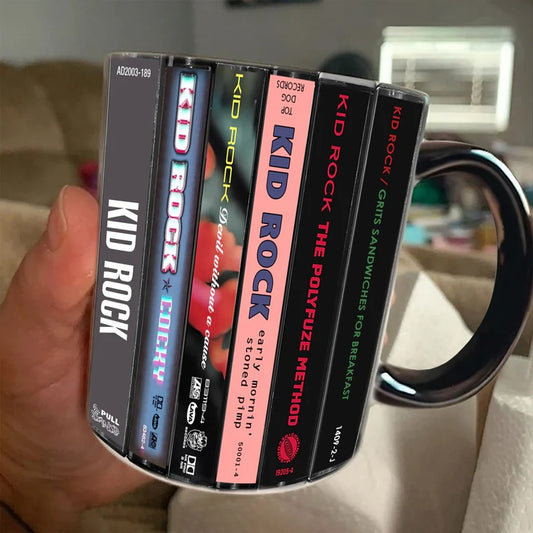Kid Rock Albums Cassette Collection Retro Accent Mug