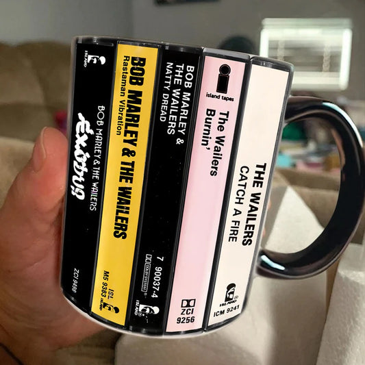 Bob Marley Albums Cassette Collection Retro Accent Mug