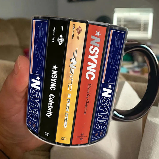 NSYNC Albums Cassette Collection Retro Accent Mug