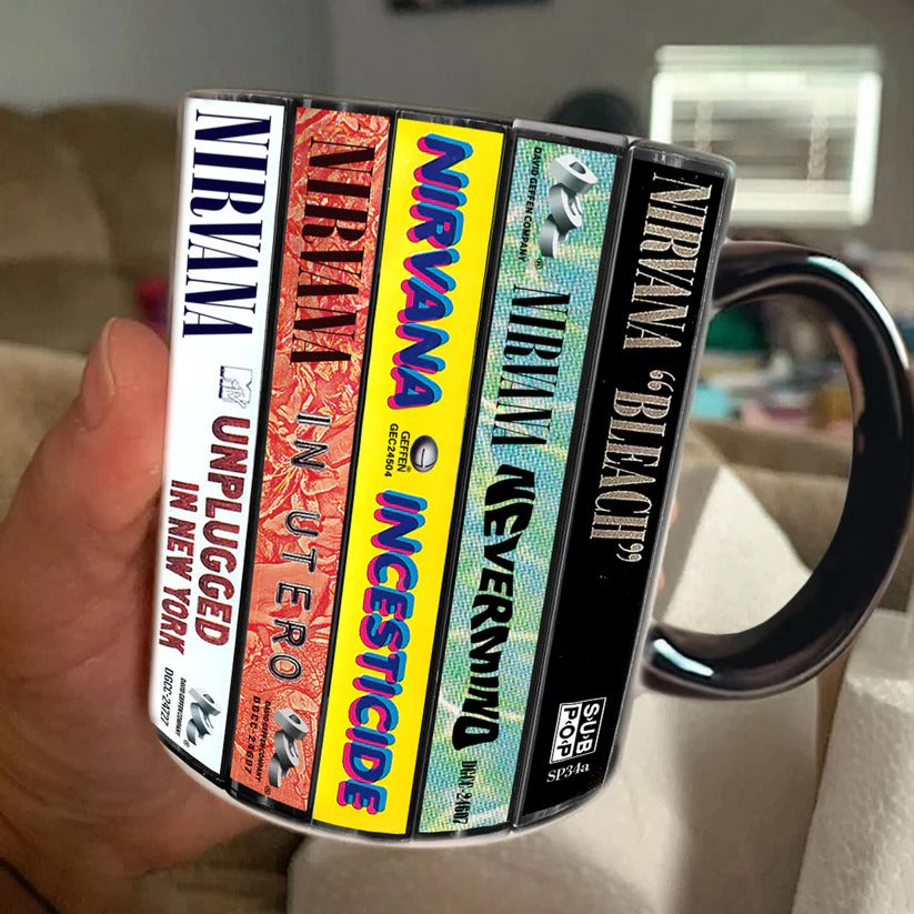 Nirvana Albums Cassette Collection Retro Accent Mug