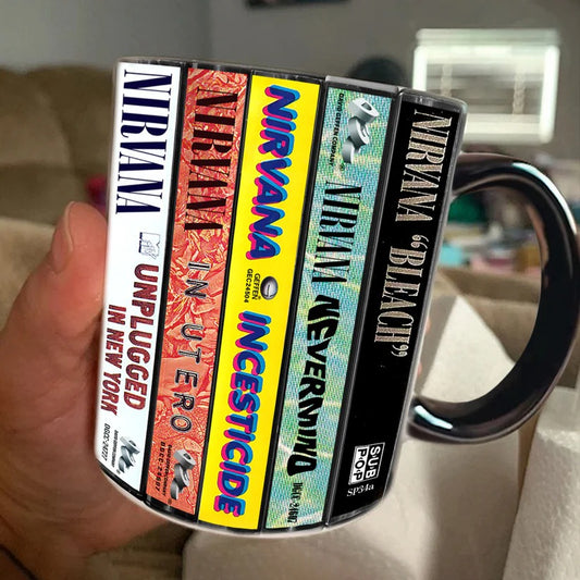 Nirvana Albums Cassette Collection Retro Accent Mug