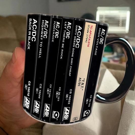 AC_DC Albums Cassette Collection Retro Accent Mug