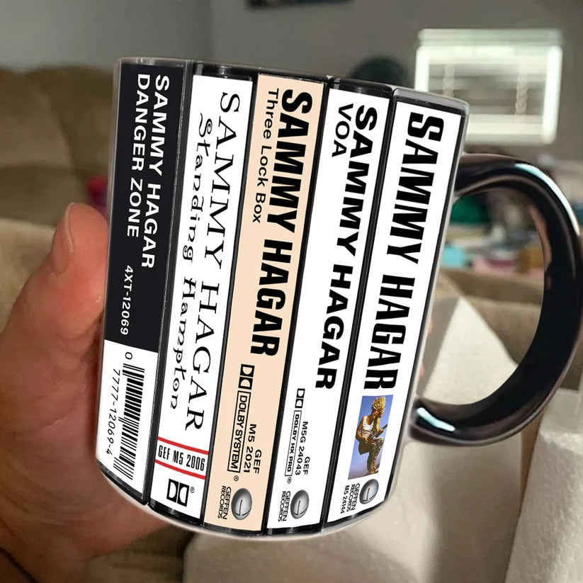 Sammy Hagar Albums Cassette Collection Retro Accent Mug