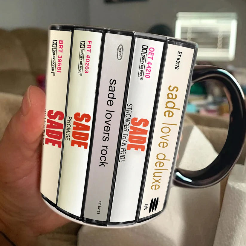 Sade Albums Cassette Collection Retro Accent Mug