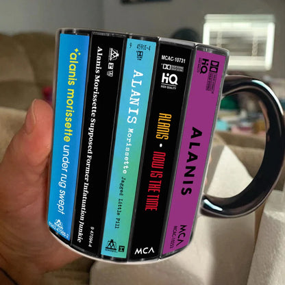 Alanis Morissette Albums Cassette Collection Retro Accent Mug
