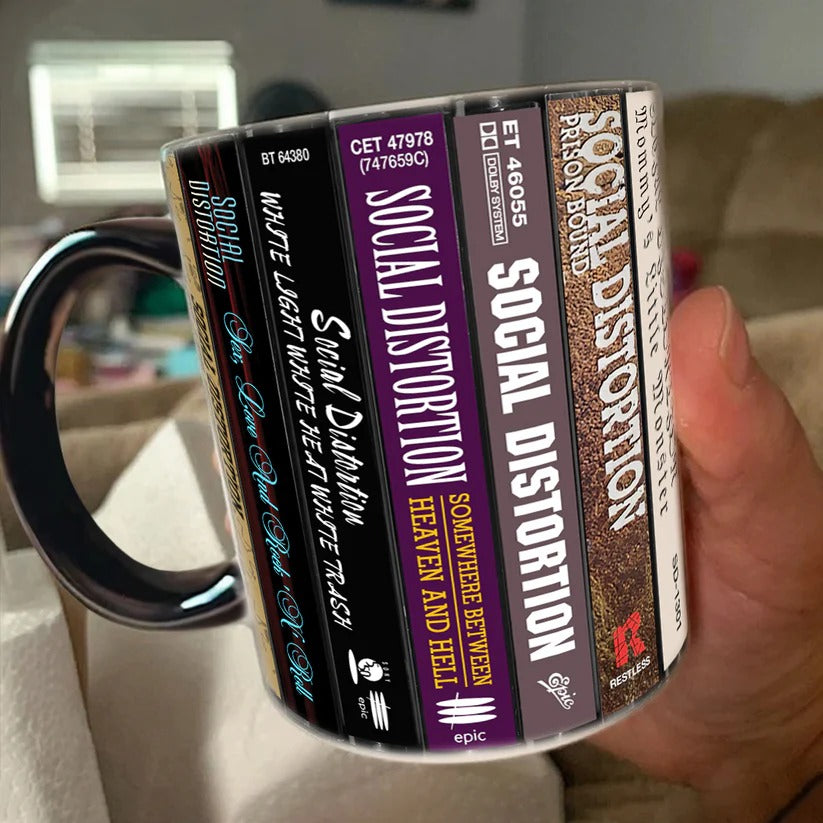 Social Distortion Albums Cassette Collection Retro Accent Mug